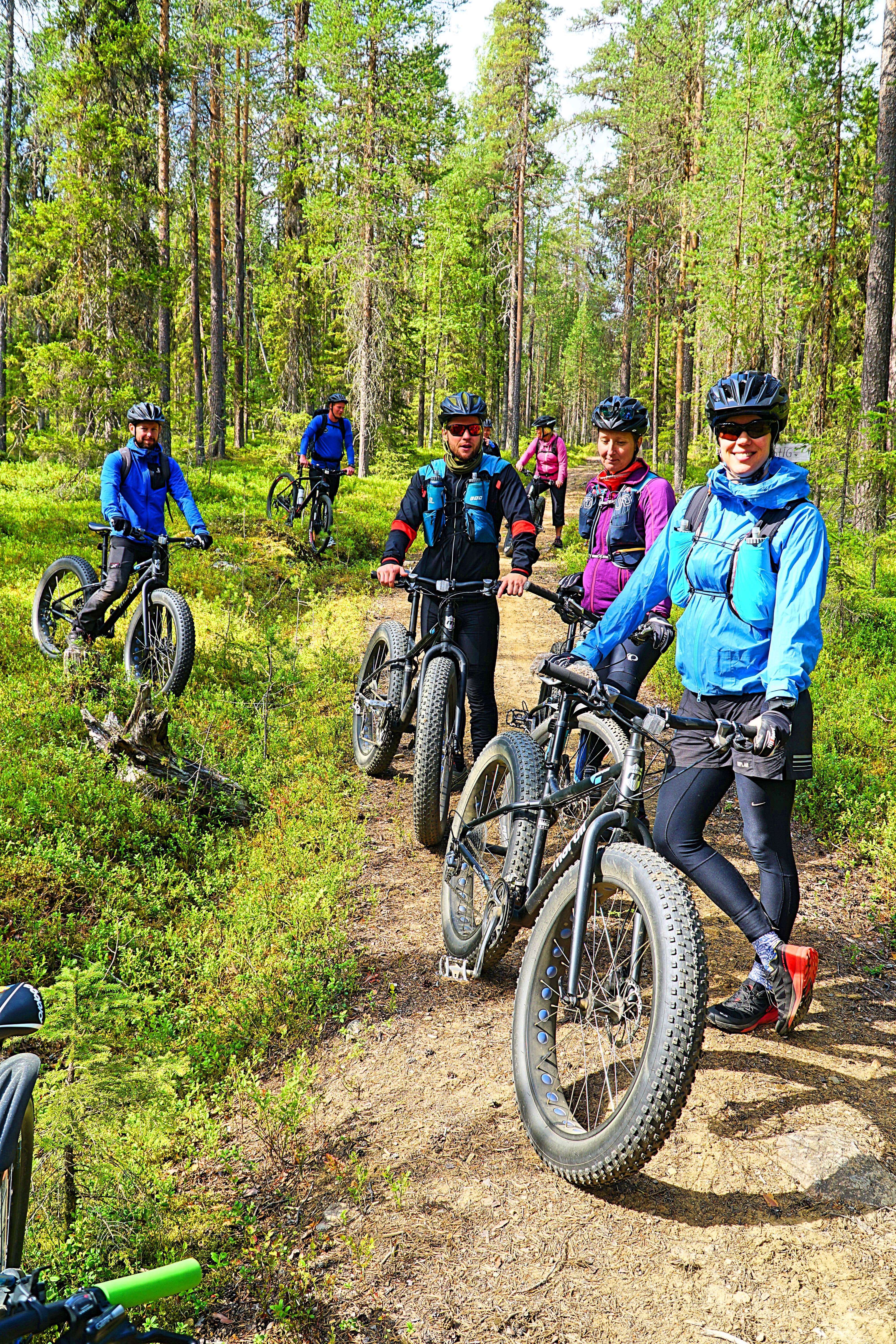 Biking along the old biking trails in the forest